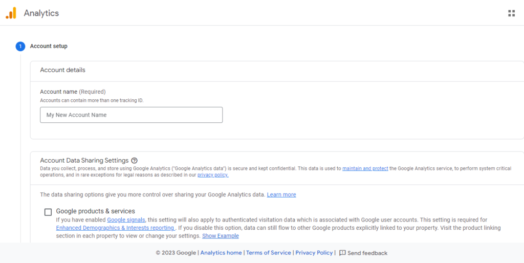 Set up google analytics